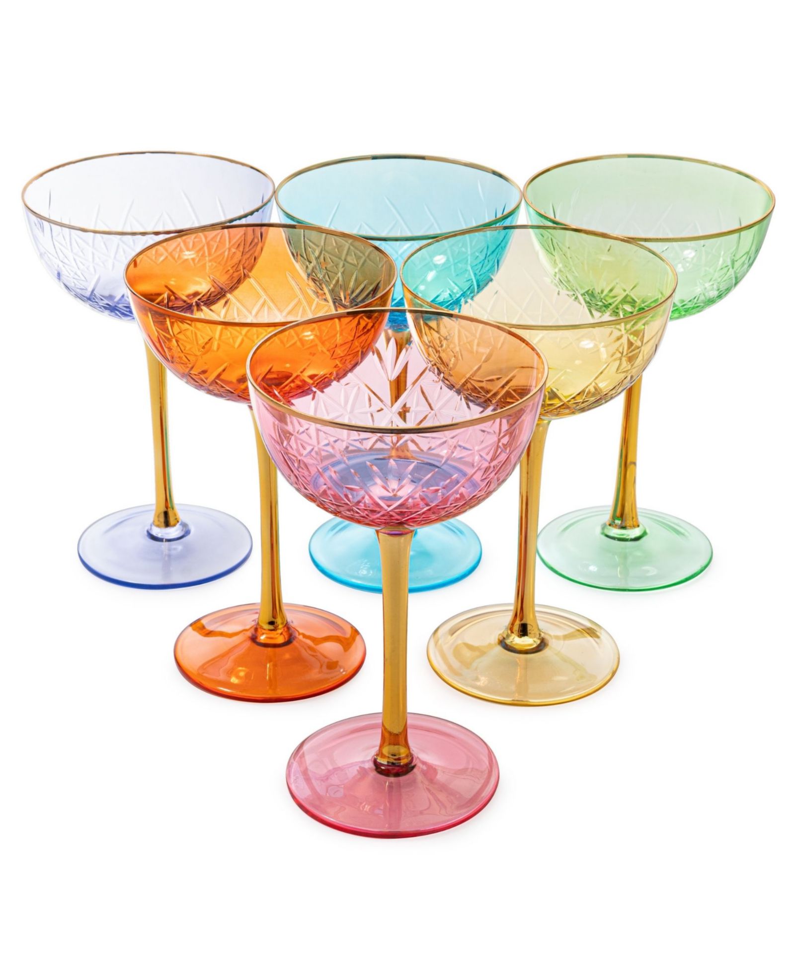 The Wine Savant Набор бокалов Martini And Champagne Vintage Art Deco Coupe, 6 шт