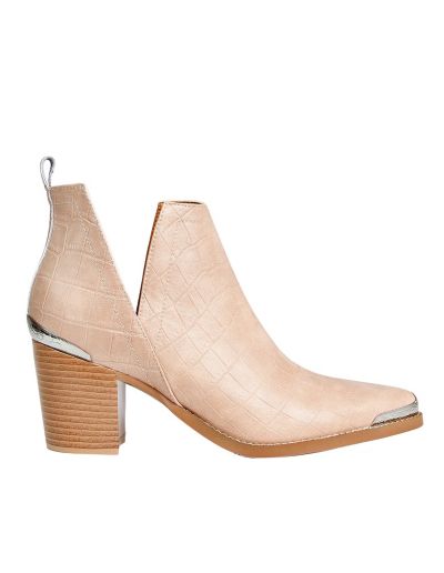 Belle & Bloom Austin Croc Embossed Ankle Boot