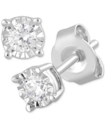 Серьги-гвоздики Forever Grown Diamonds из лабораторного бриллианта, 1/5 ct. t.w., стерлинговое серебро