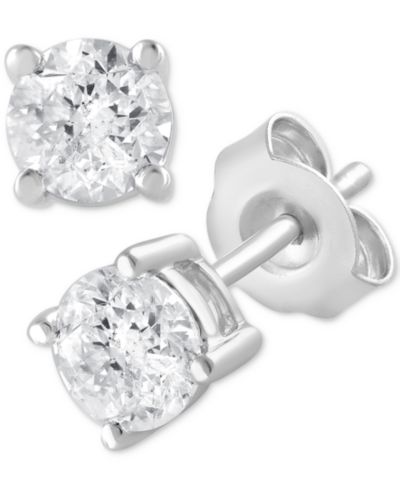 Серьги-гвоздики с выращенными алмазами Forever Grown Diamonds (1 ct. t.w.) из стерлингового серебра