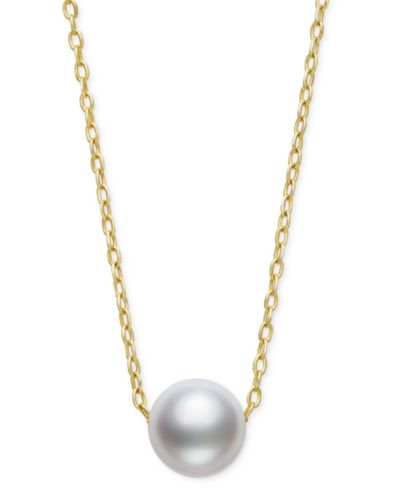 Ожерелье Belle de Mer Cultured Freshwater Pearl (7mm) Slide Pendant, 16" + 2" extender