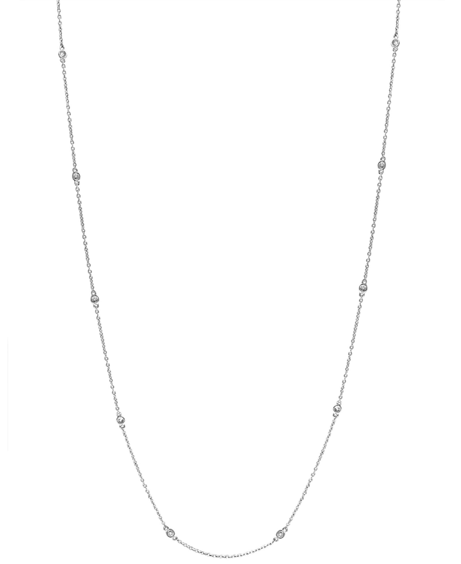 EFFY® Ожерелье-воротник с бриллиантами Bezel Station 18" из стерлингового серебра (1/6 ct. t.w.)