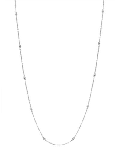 EFFY® Ожерелье-воротник с бриллиантами Bezel Station 18" из стерлингового серебра (1/6 ct. t.w.)