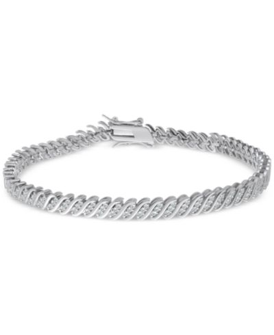Браслет Diamond Triple Row "S" Link в серебре или позолоченном серебре 14k