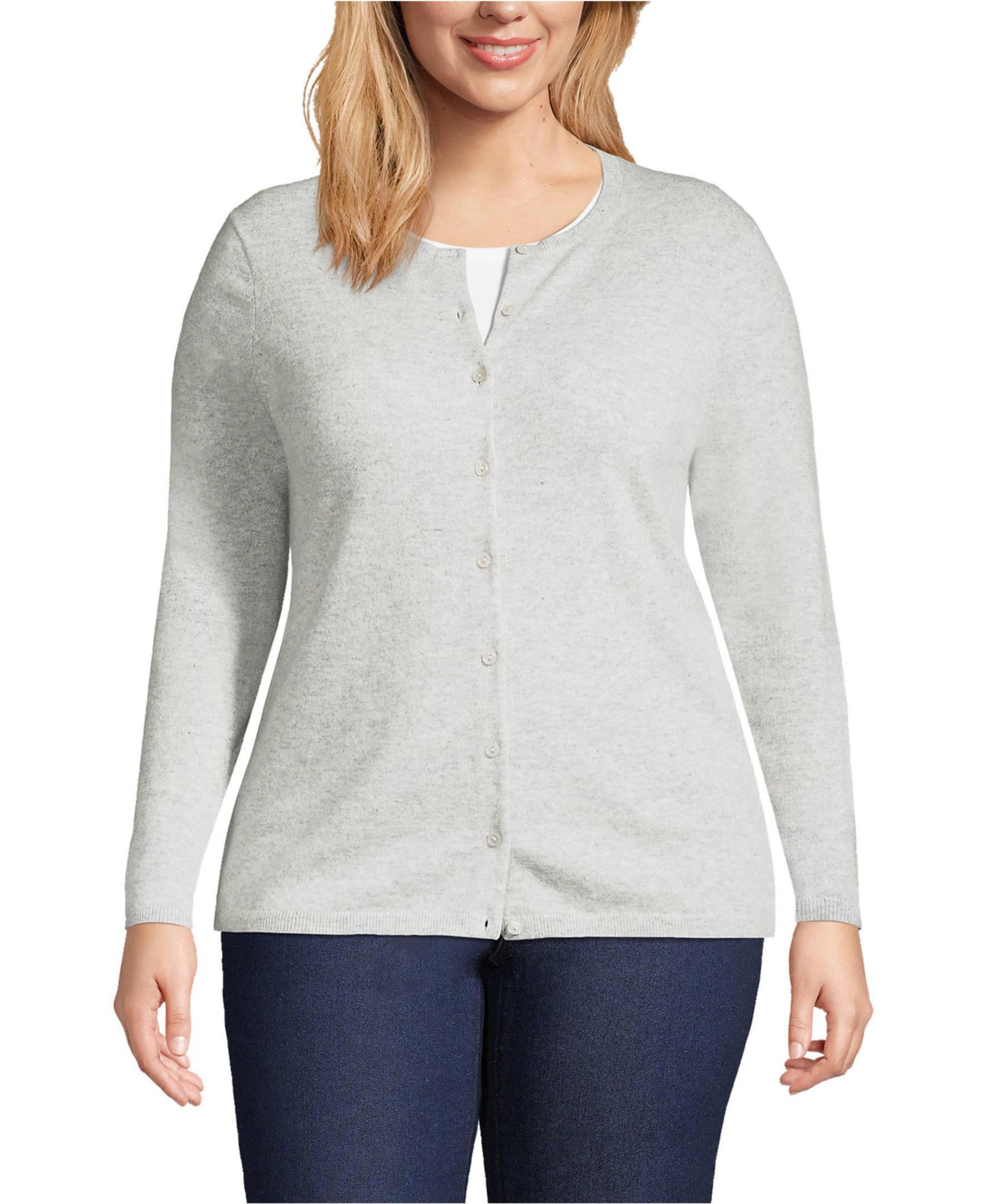 Lands' End Женский кашемировый кардиган Plus Size