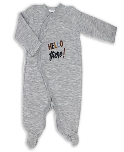 Baby Mode Baby Boys and Baby Girls Hello There Quilted Footie