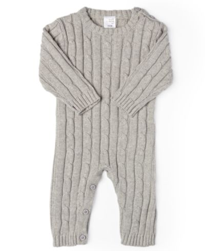 Baby Mode Signature Baby Boys or Baby Girls Long Sleeved Cable Knit Coverall