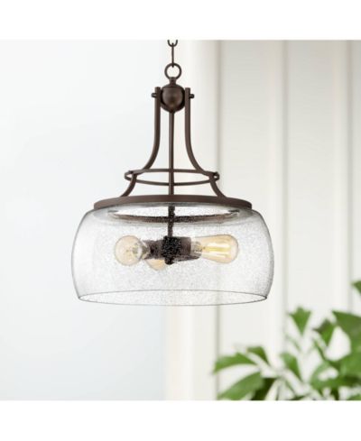 Franklin Iron Works подвесная люстра из патинированной бронзы, 16" Wide, LED, 3-light