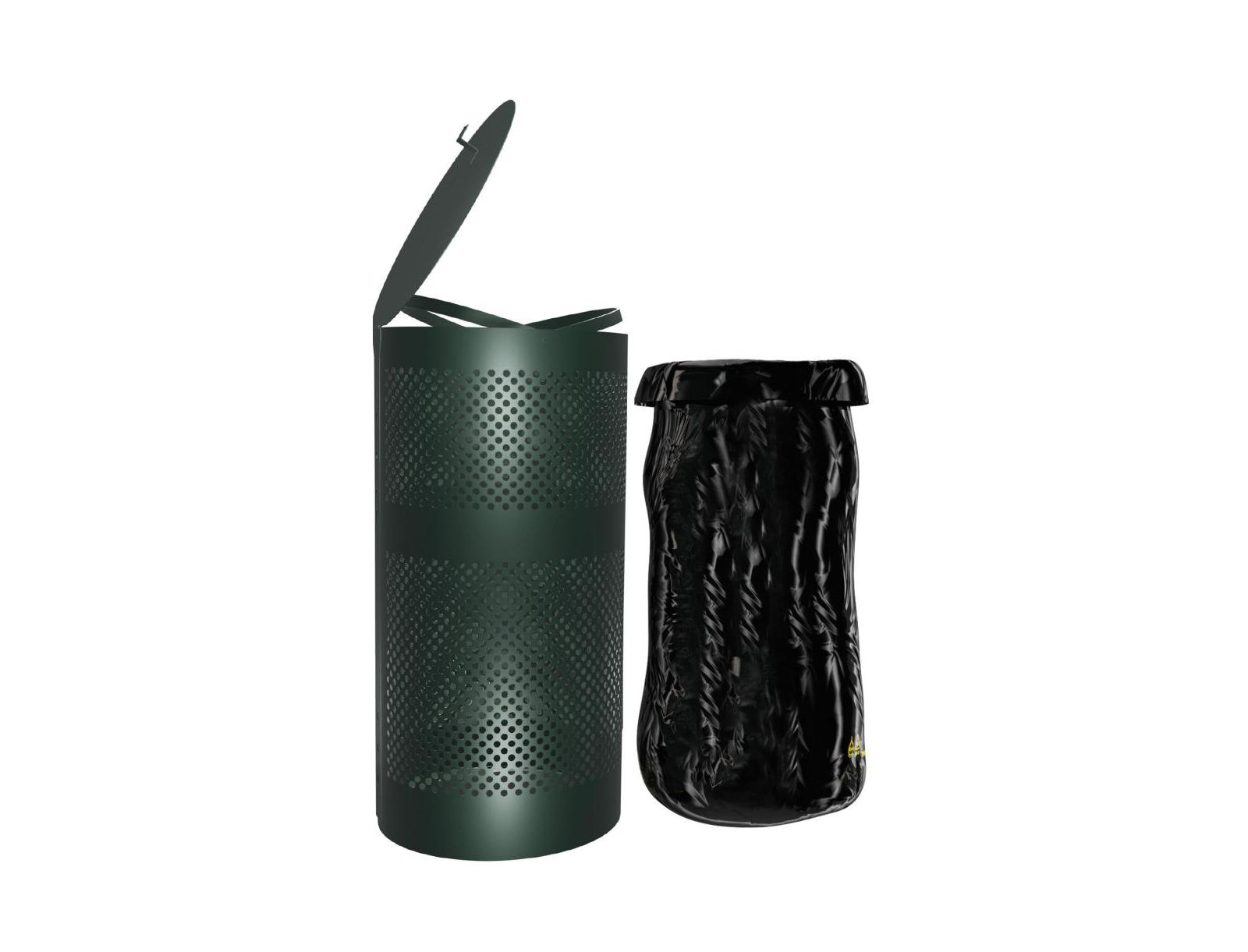 Уличный мусорный бак EMMA+OLIVER Kirk 11.5 Gallon из нержавеющей стали с крышкой