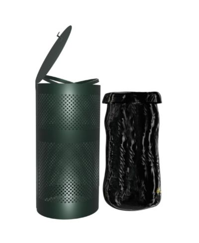 Уличный мусорный бак EMMA+OLIVER Kirk 11.5 Gallon из нержавеющей стали с крышкой