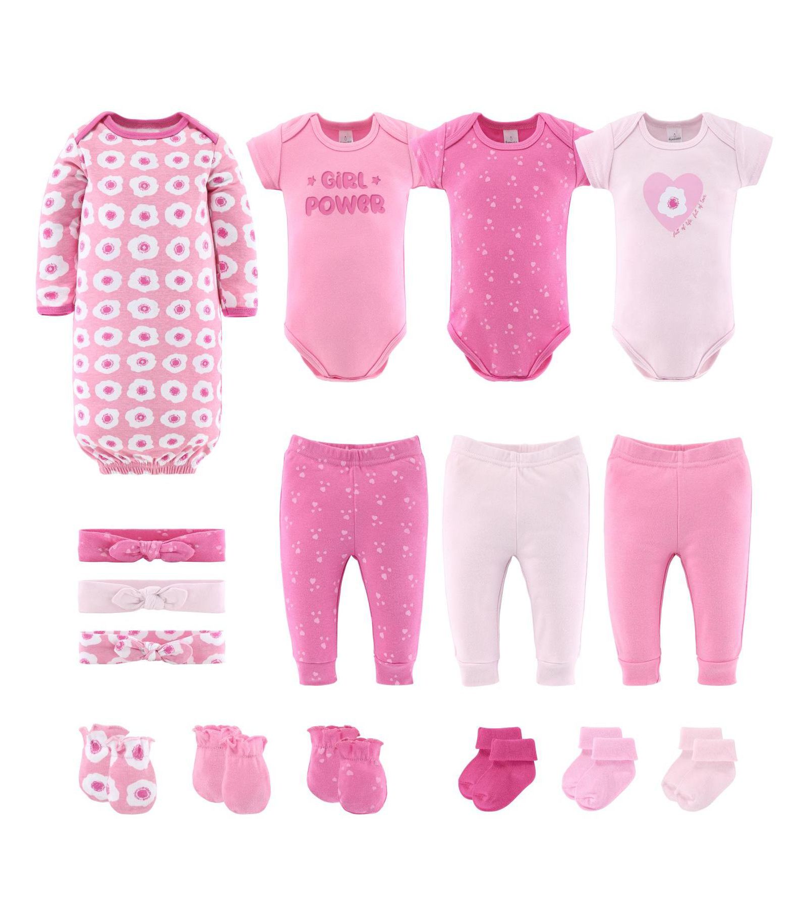 The Peanutshell Детский подарочный набор Layette для новорожденных, Pretty Pink, 16-Piece