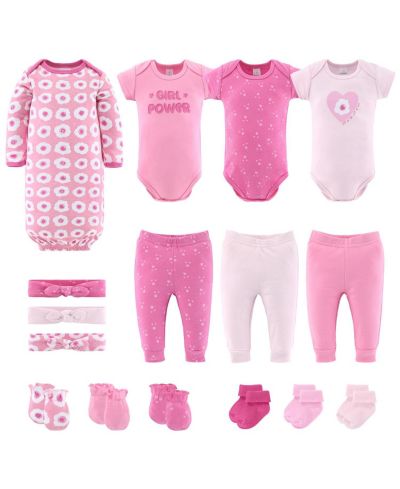 The Peanutshell Детский подарочный набор Layette для новорожденных, Pretty Pink, 16-Piece