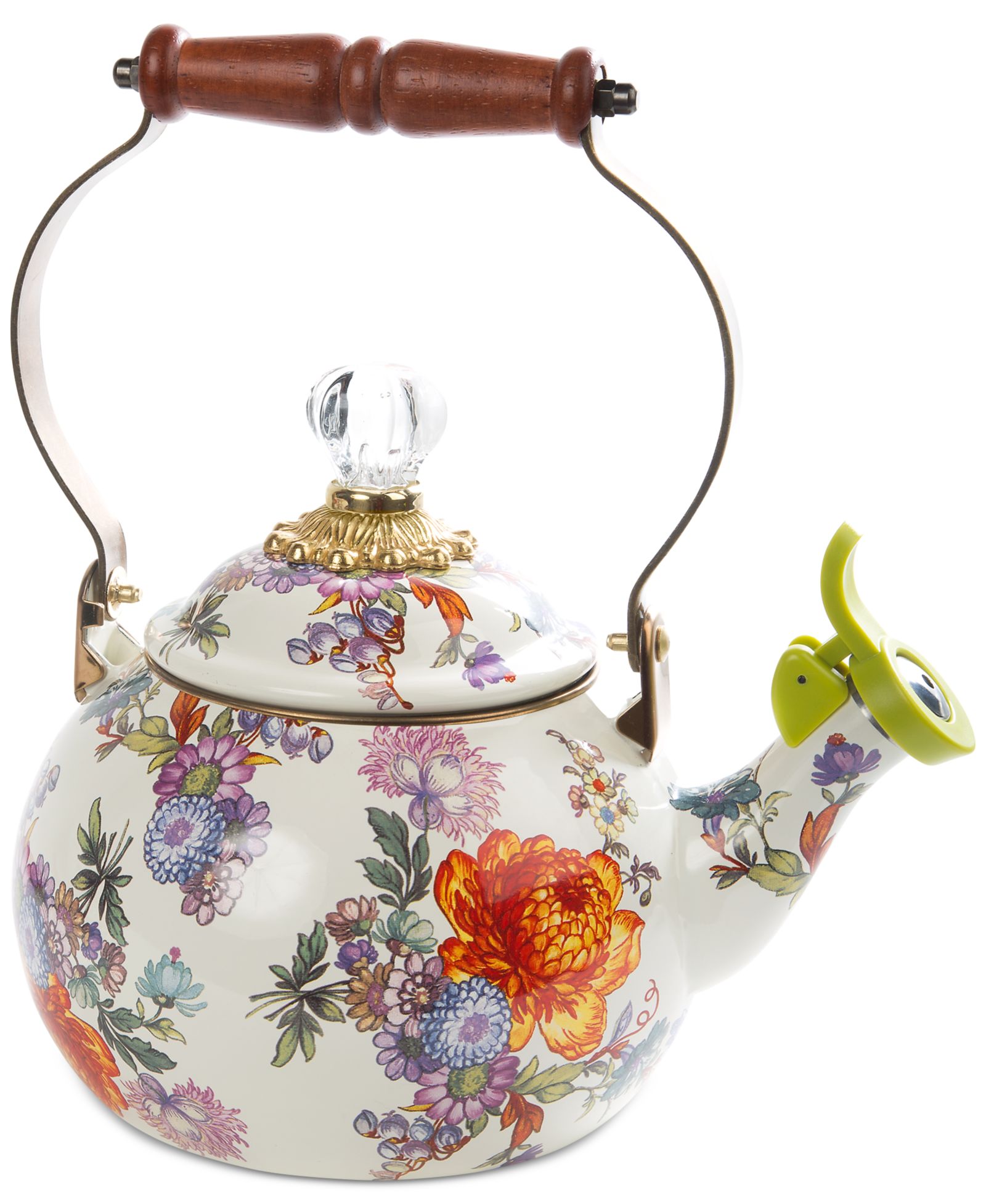Чайник MacKenzie-Childs White Flower Market 2-Qt. Whistling