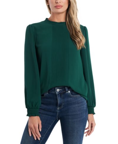 CeCe Женская блузка с длинным рукавом и smocked манжетами