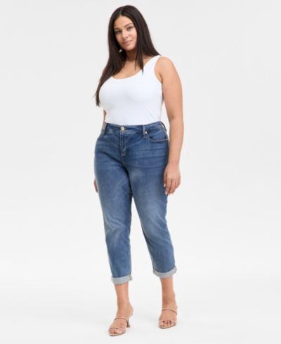 I.N.C. International Concepts Plus Size узкие джинсы Boyfriend с подвернутыми манжетами