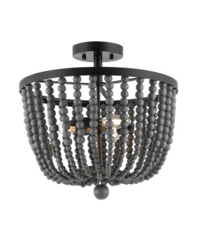 Потолочный светильник Jonathan Y Drift Wood Bead Bohemian Farmhouse Iron LED Semi Flush Mount