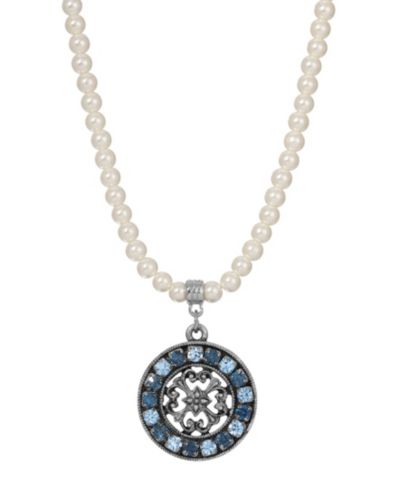 Ожерелье 2028 Imitation Pearl Crystal Round Pendant