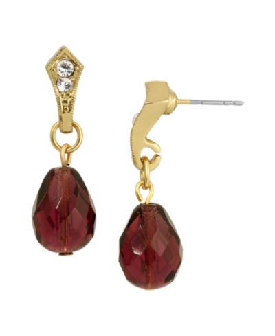 Серьги 2028 Crystal Glass Purple Drop