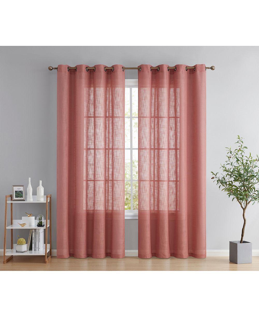 Шторы HLC.ME Abbey Faux Linen, полупрозрачные, комплект из 2 шт