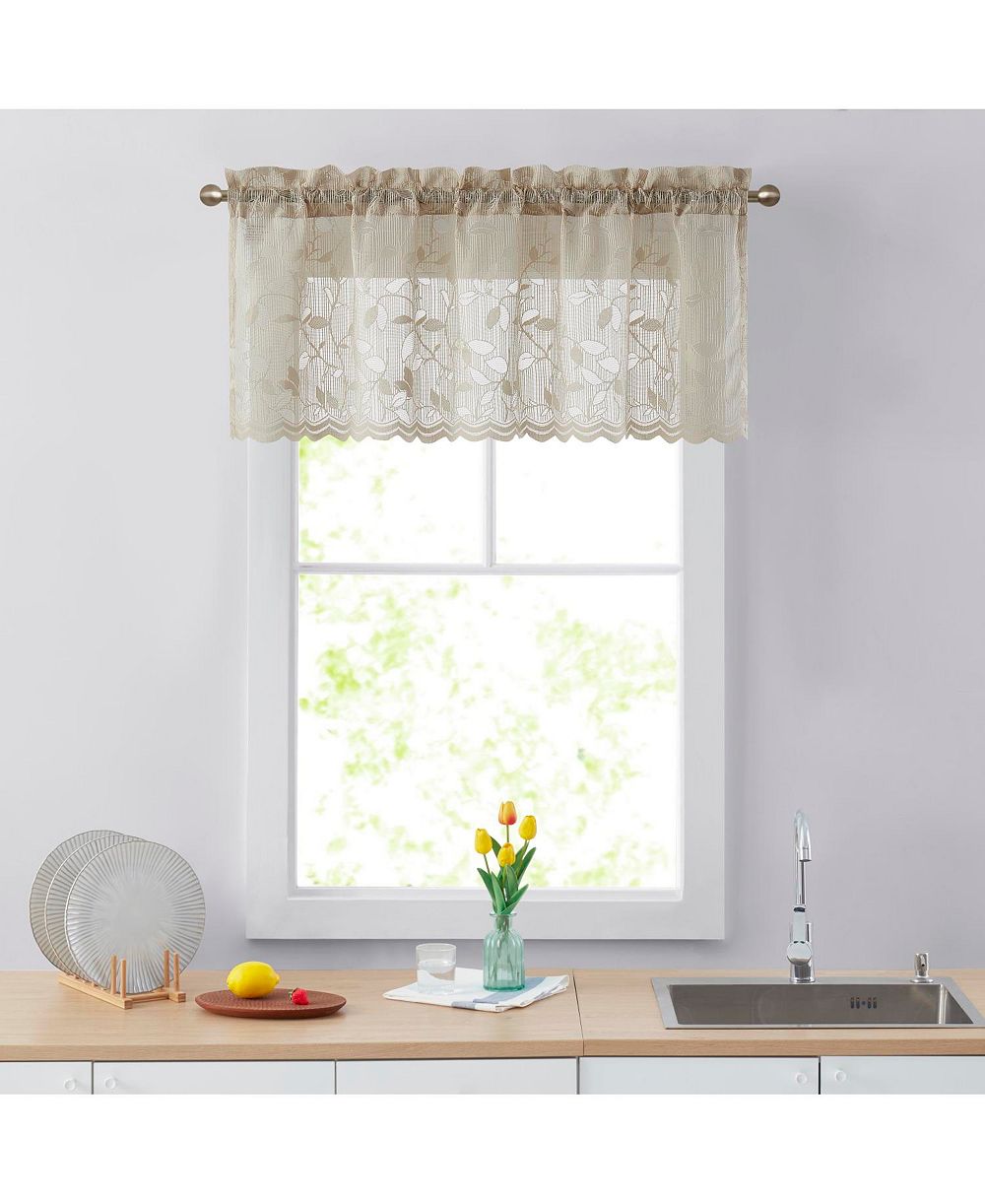 HLC.ME Joyce Кружевная тюль-занавеска для кухни и ванной 54 W x 18 L