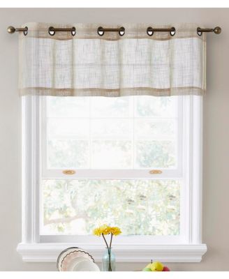 Занавеска HLC.ME Abbey Faux Linen Textured Semi Sheer Privacy Light Filtering Transparent Thick Half Short Grommet Curtain Valance Topper - Single Valance