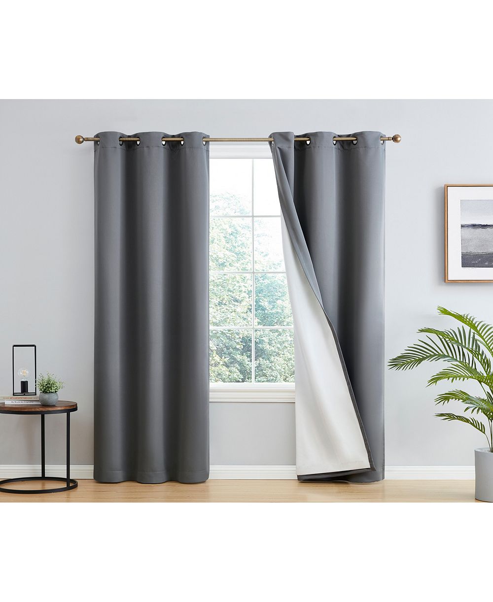 Шторы HLC.me Dakota 100% Lined Thermal Insulated Energy Efficient Grommet Panels, Set of 2