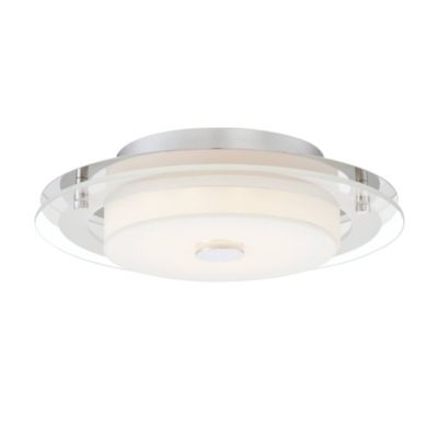 Потолочный светильник Possini Euro Design Clarival Modern Flush Mount, 12 1/2" Wide Chrome Dimmable LED Clear Ring White Acrylic Diffuser