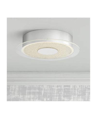 Современный потолочный светильник Possini Euro Design LED с круглым хрустальным кольцом, Chrome