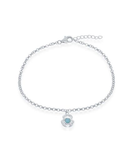 Sterling Silver Larimar Crab Anklet