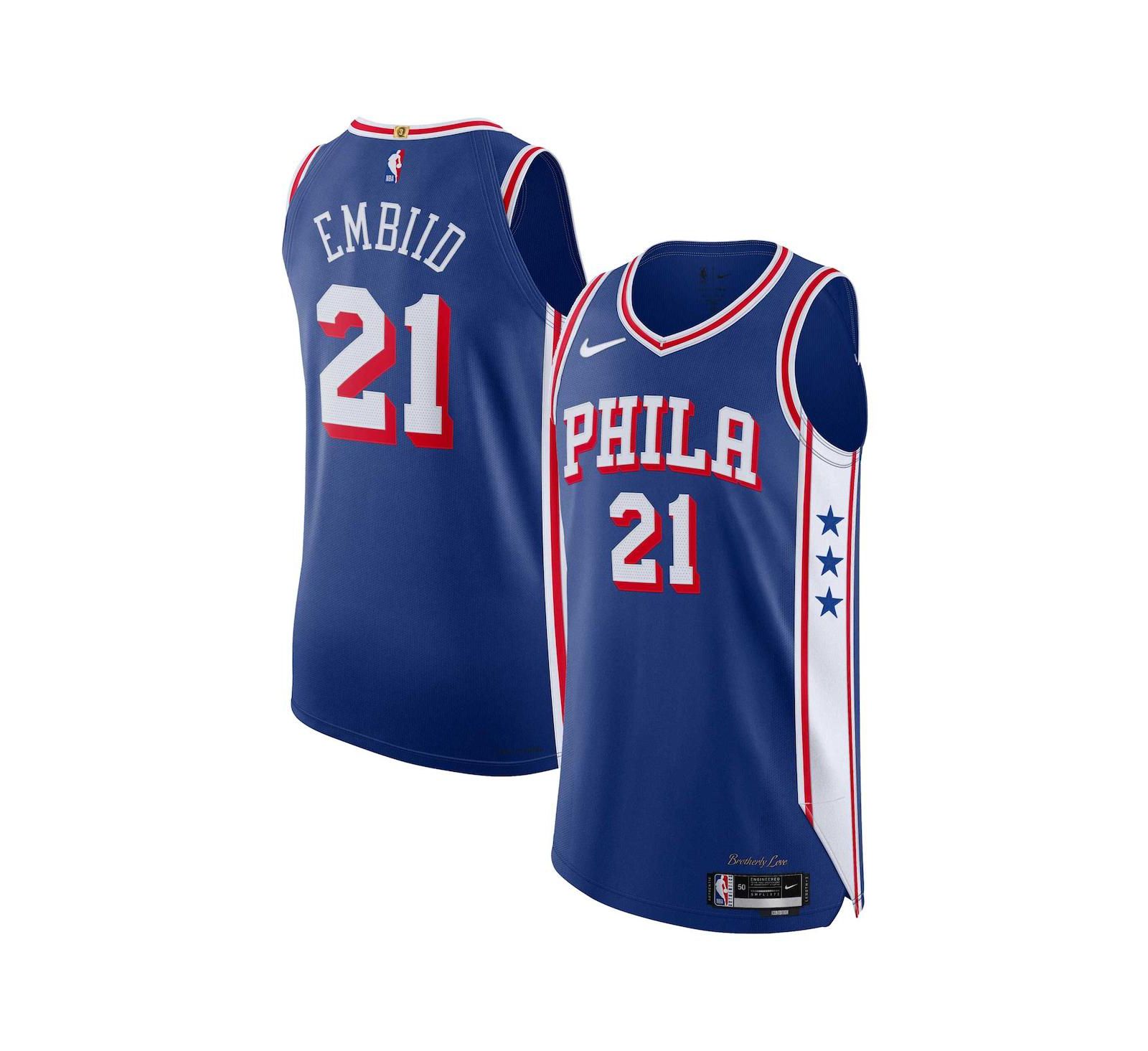 Men's Nike Joel Embiid Royal Philadelphia 76ers Authentic Jersey - Icon Edition