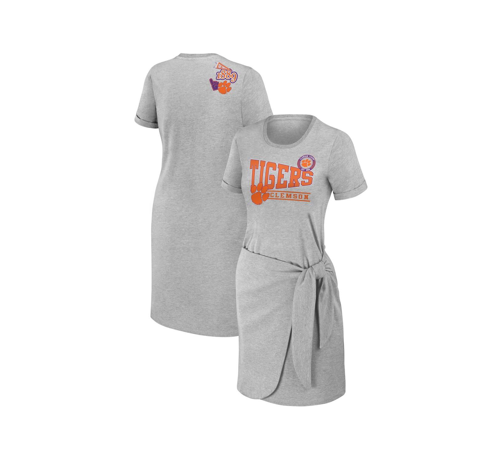 Женское платье-футболка WEAR by Erin Andrews Clemson Tigers, серое меланж