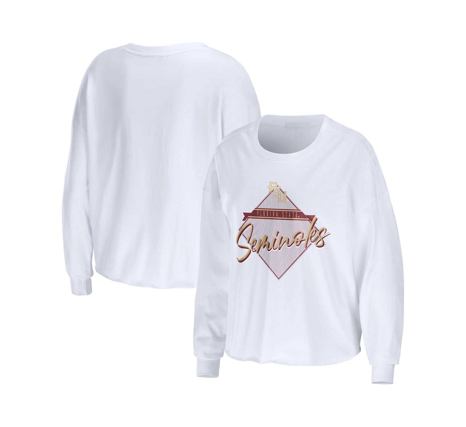 WEAR by Erin Andrews Женский укороченный футболка Florida State Seminoles White