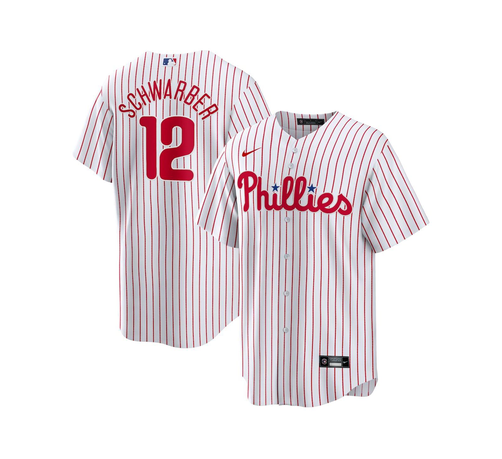 Men's Nike Kyle Schwarber White Philadelphia Phillies Replica Player Jersey