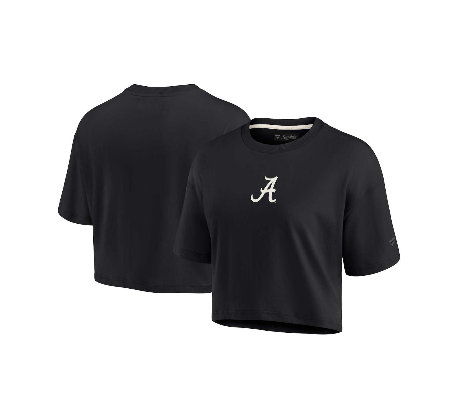 Женская укороченная футболка Fanatics Signature Black Alabama Crimson Tide