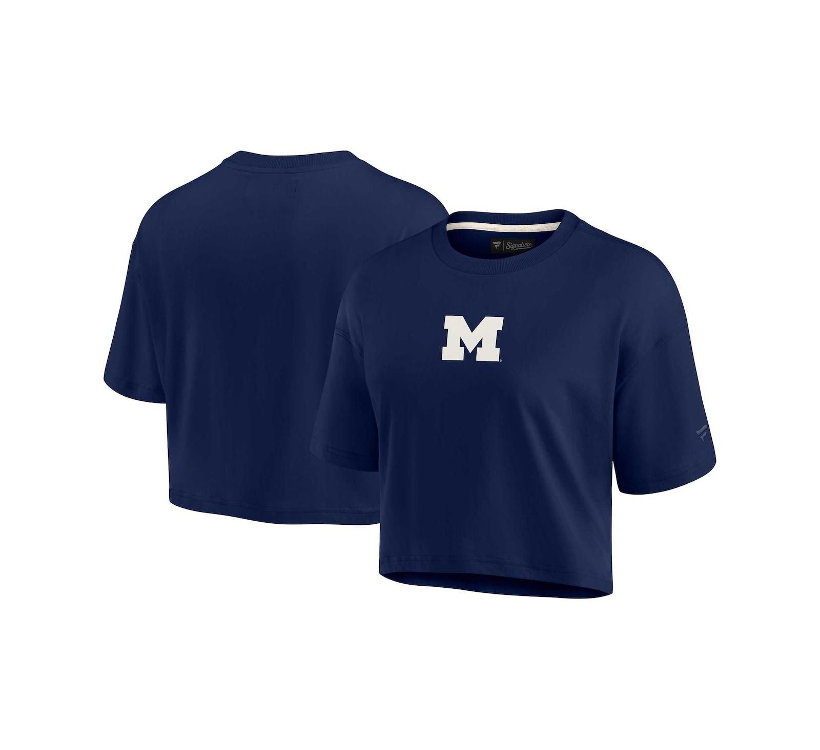 Женская укороченная футболка Fanatics Signature Michigan Wolverines Super Soft Boxy Cropped