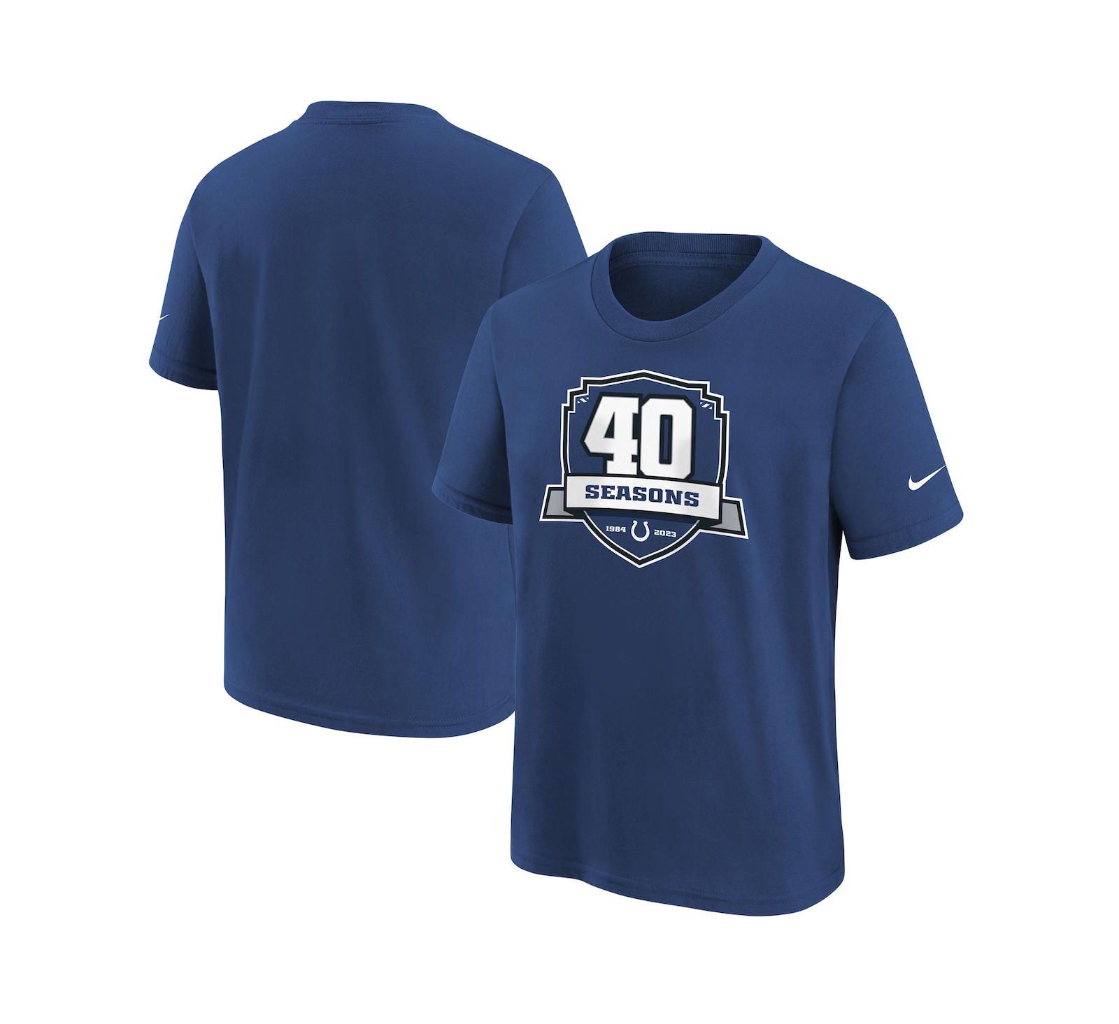 Мальчиковая футболка Nike Blue Indianapolis Colts 40th Anniversary