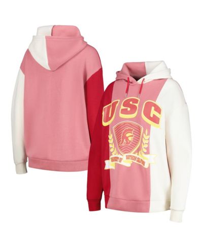 Women's Gameday Couture Cardinal USC Trojans Hall of Fame Colorblock Pullover Hoodie