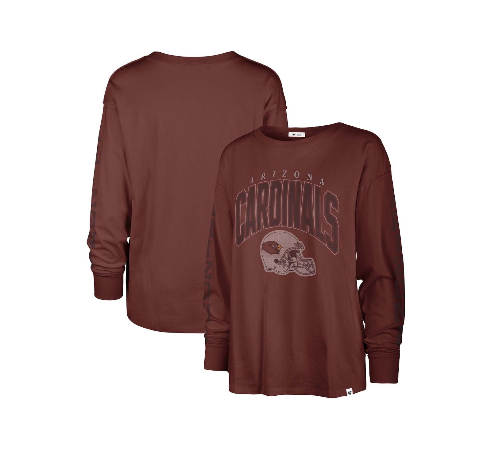 Women's '47 Brand Cardinal Distressed Arizona Cardinals Tom Cat Long Sleeve T-shirt