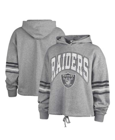 Женское худи '47 Brand Heather Gray Distressed Las Vegas Raiders Upland Bennett Pullover