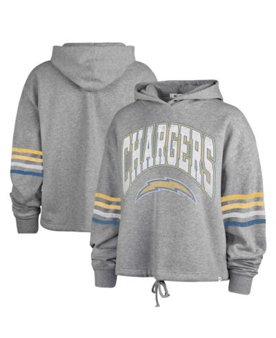 Women's '47 Brand Heather Gray Distressed Los Angeles Chargers Upland Bennett Pullover Hoodie