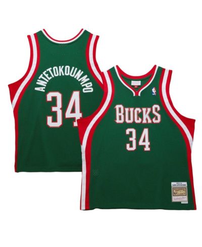 Men's Mitchell & Ness Giannis Antetokounmpo Hunter Green Milwaukee Bucks 2013/14 Hardwood Classics Swingman Jersey
