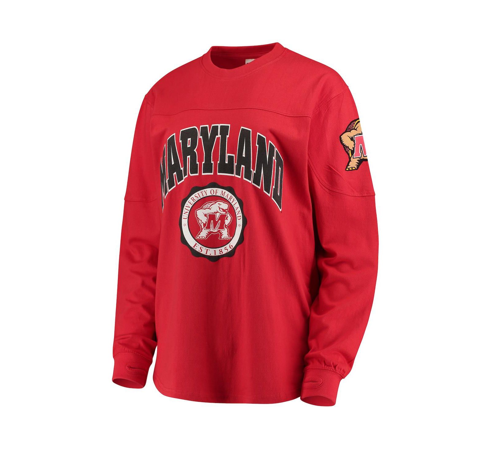 Женская футболка с длинным рукавом Maryland Terrapins Edith, красная