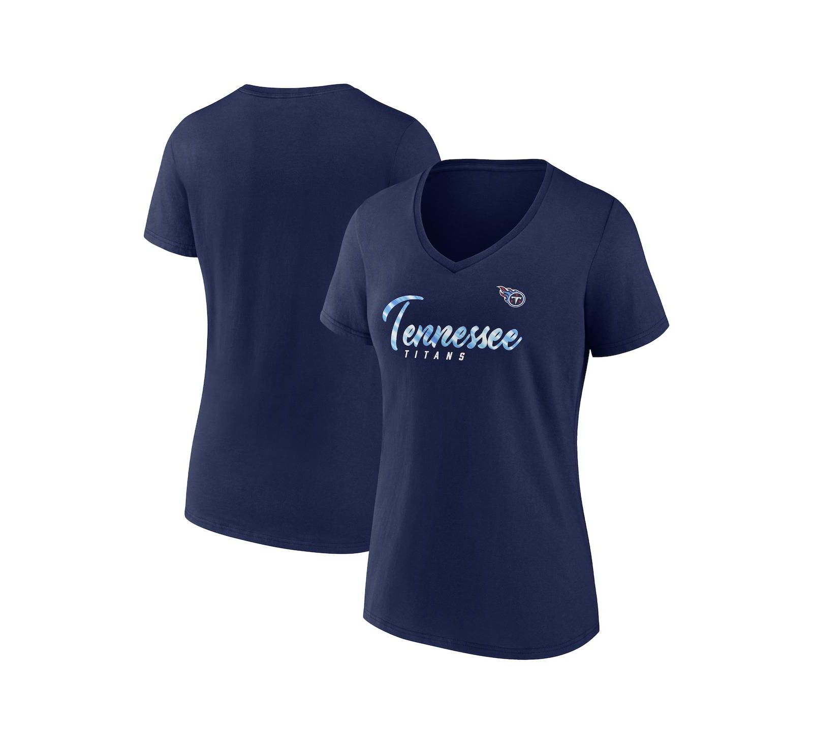 Женская футболка Fanatics Navy Tennessee Titans Shine Time V-Neck