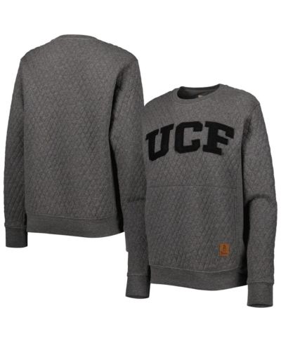 Women's Pressbox Heather Charcoal UCF Knights Moose Quilted Pullover Sweatshirt