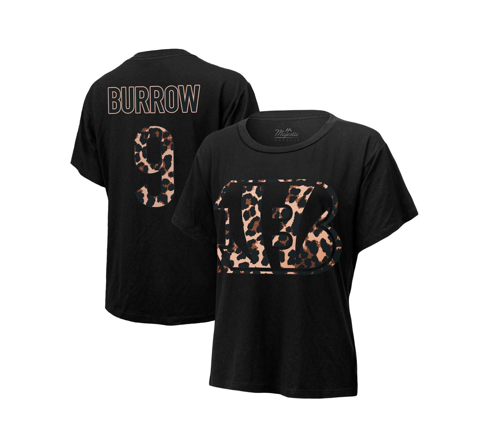 Majestic Threads Женская черная футболка Cincinnati Bengals с именем и номером игрока Joe Burrow