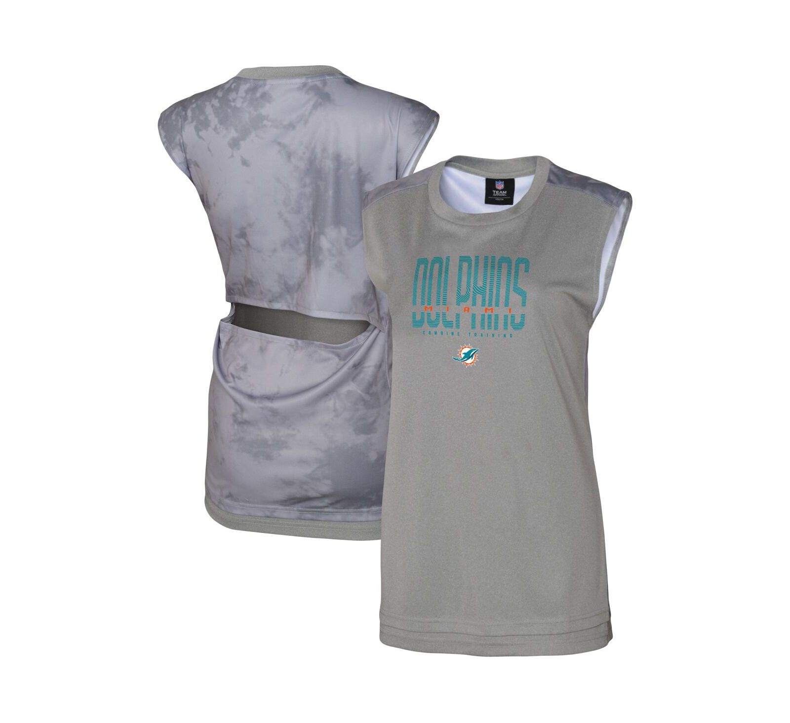 Майка Women's Gray Miami Dolphins No Sweat Tank Top