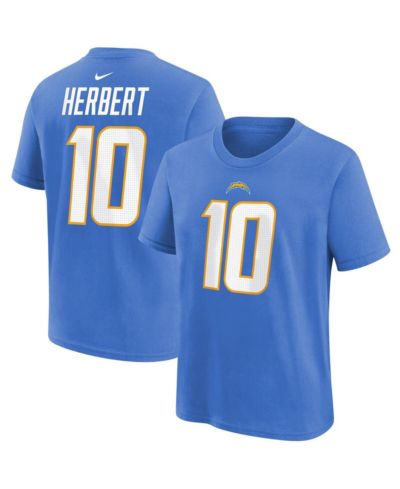 Детская футболка Nike Justin Herbert Powder Blue Los Angeles Chargers Player Name and Number