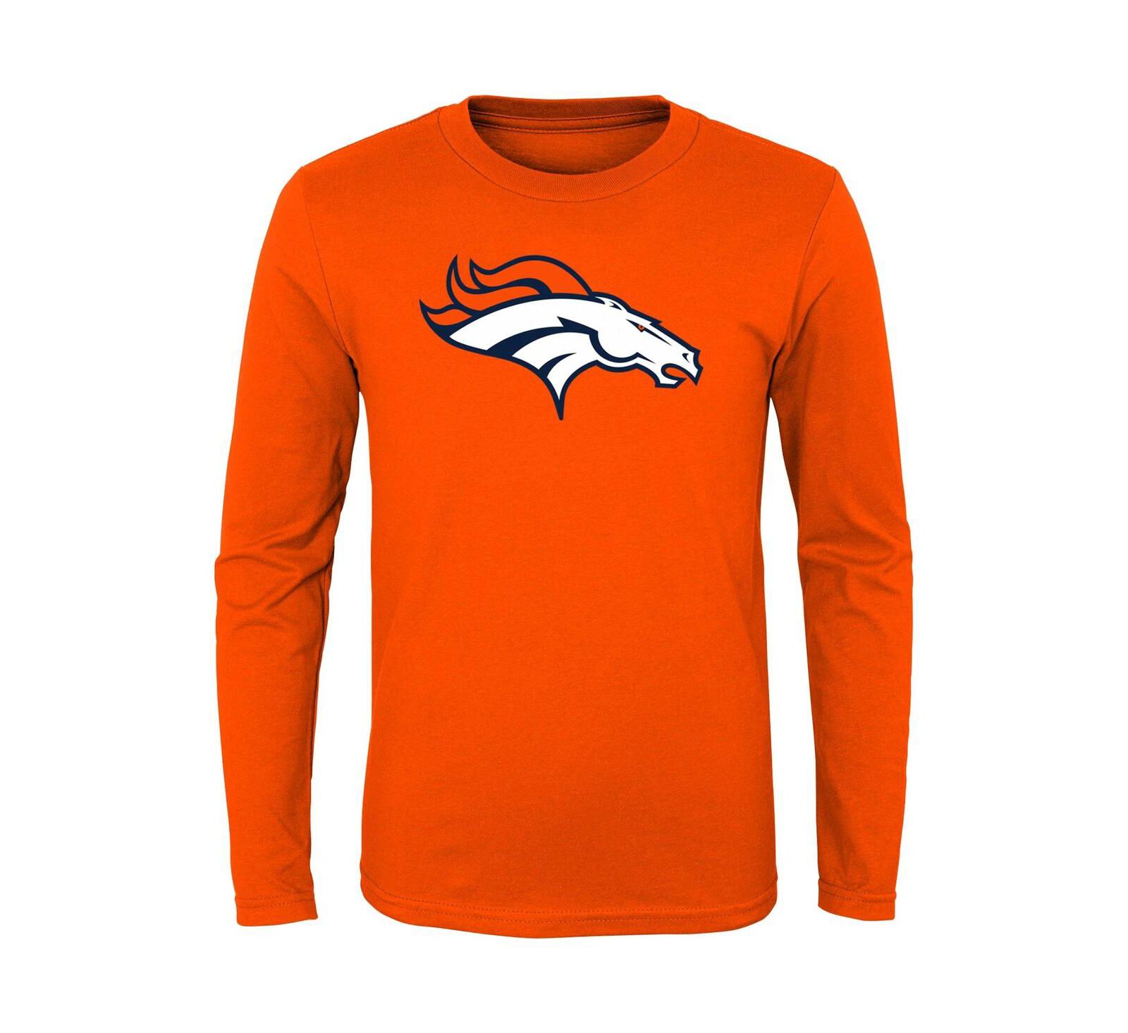 Детская футболка Outerstuff Orange Denver Broncos Primary Logo Long Sleeve