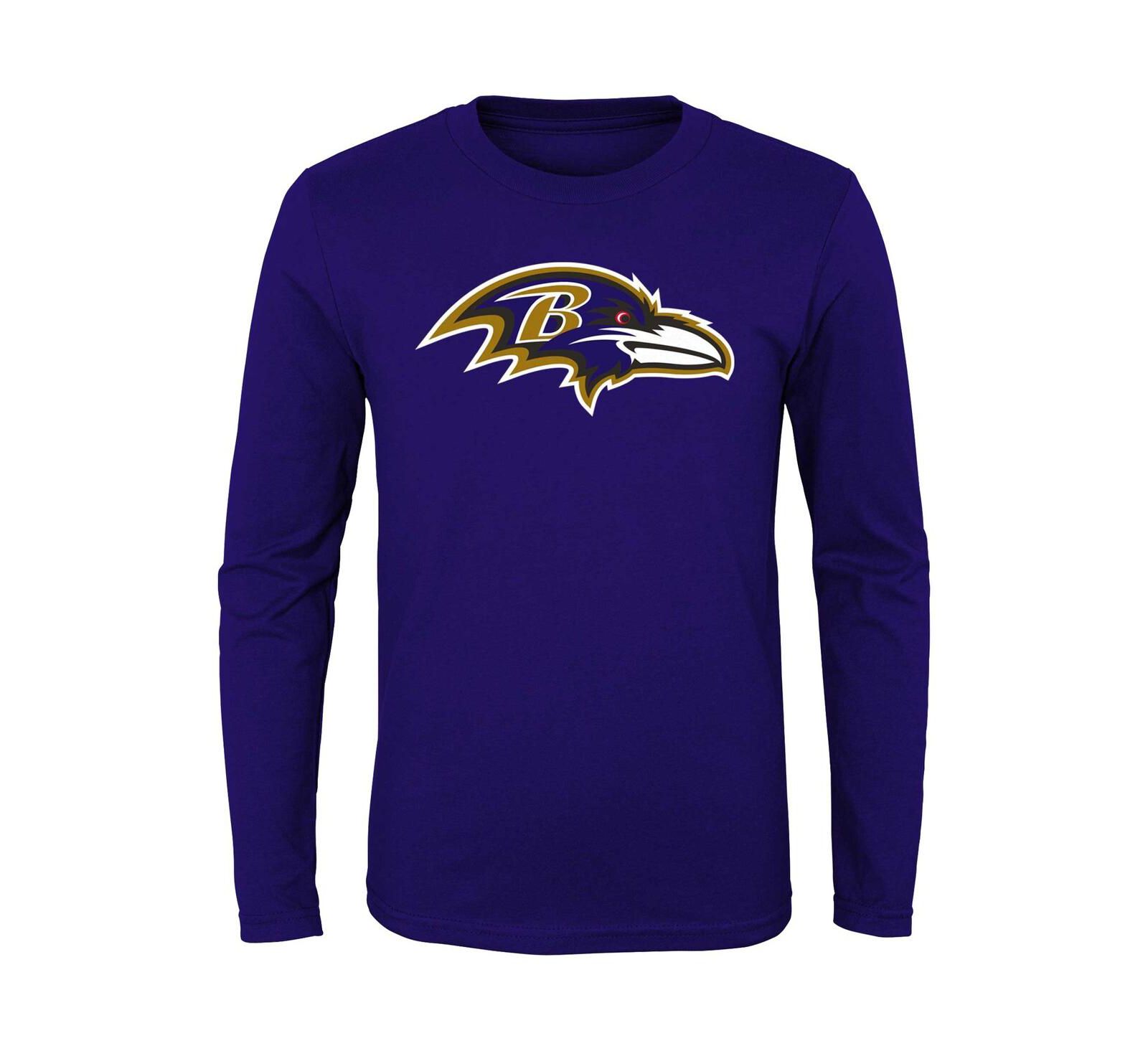 Big Boys Purple Baltimore Ravens Primary Logo Long Sleeve T-shirt