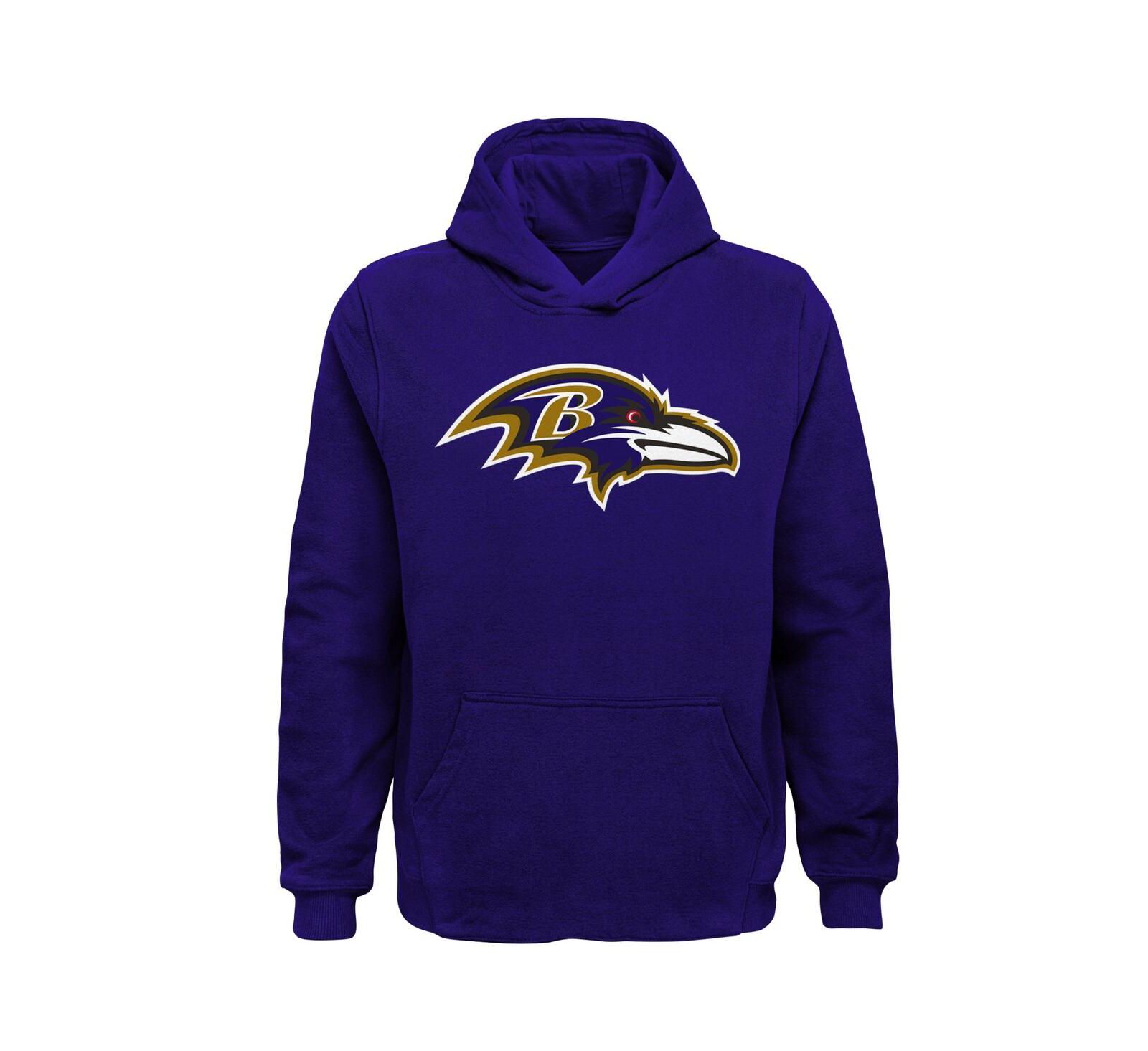Big Boys Purple Baltimore Ravens Team Logo Pullover Hoodie